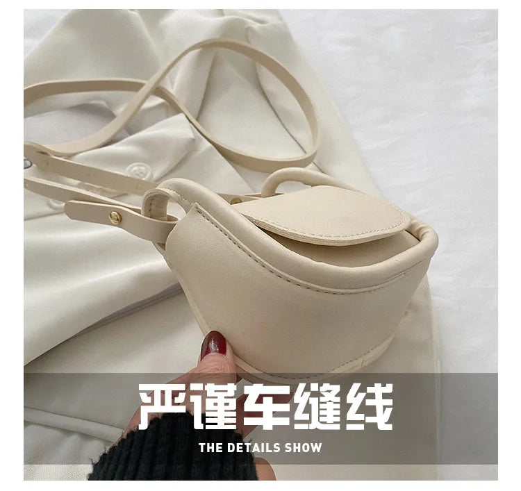 Candy Color Fashion PU Leather Mini Crossbody Bag Shoulder Bags for Women Small Saddle Bag Lipstick Coin Money Pouch Card Holder