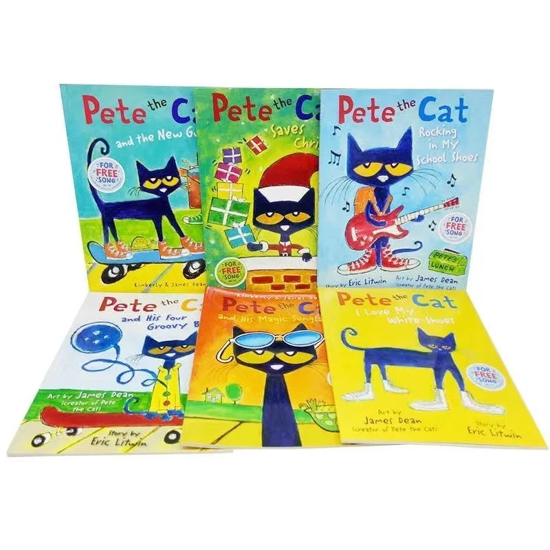 6 Books/Set I Can Read Pete The Cat Kids Classic Story Books Children Early Educaction English Short Stories Reading Book