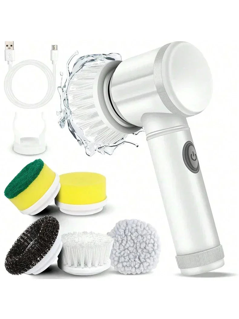 5 in1 Electric Spin Scrubber, Spin Scrubber with 5 Replaceable Brush Heads Bathroom Cleaning Brush,Power Electric Cleaning Brush