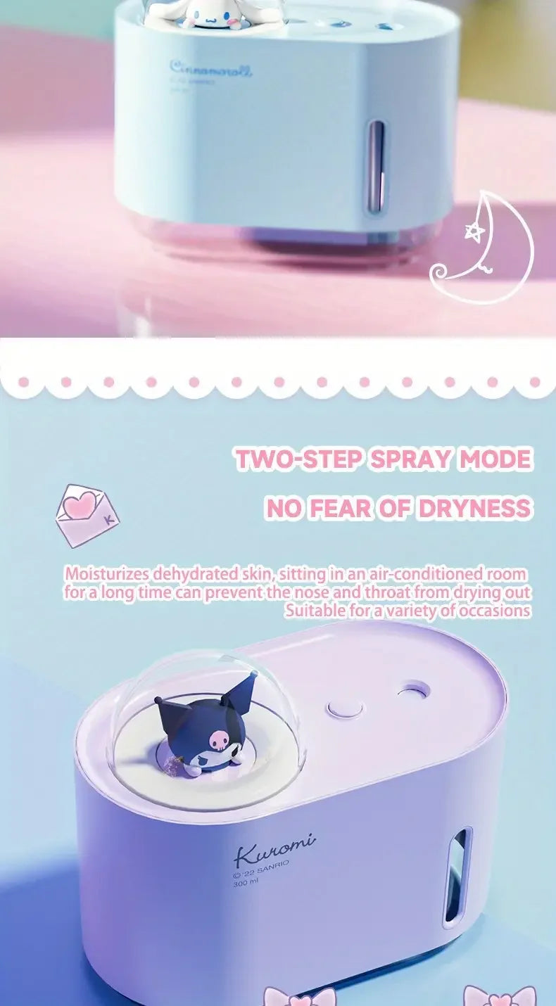 Cinnamoroll Kuromi Space Capsule Humidifier Small 10oz Desktop Mini Hydration Instrument Cute Style Mini Portable Support USB Si