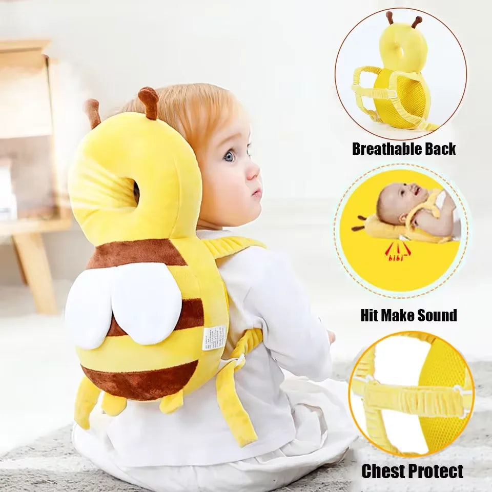 Baby Head Protector Safety Pad Cushion Cartoon Anti Fall Back Pillow Headrest Newborn Highly Elastic Protection Backpack