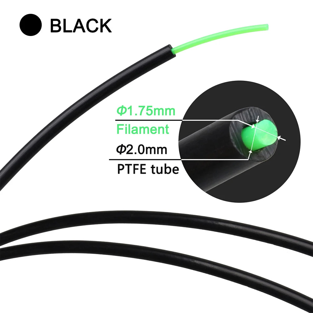 3DSWAY 3D Printer Parts 1M 2M PTFE Tube Teflonto Pipe Bowden Extruder 1.75mm ID2mm OD4mm with Cutter Filament Tube for Ender3