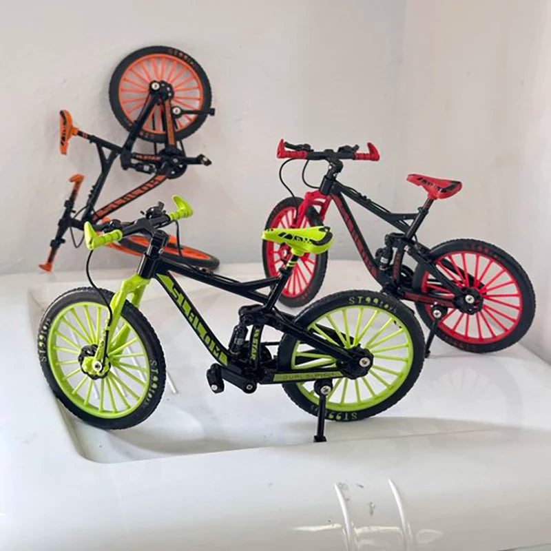 1:10 Mini Finger Mountain Bike Diecast Model Alloy Bicycle Simulation Collection Die Casting Racing Metal Bike Toys for boy