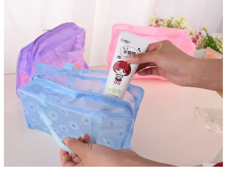 1PC New portable makeup bag Large capacity portable travel storage toiletry bag Waterproof transparent cosmetics storage bag