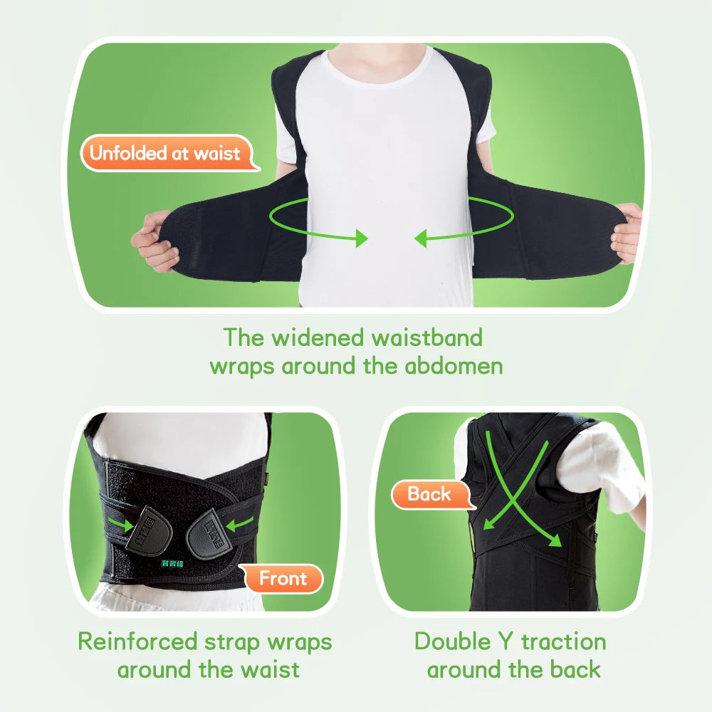 Babaka Child Posture Corrector Back Support Belt Comfortable Adjustable Back Brace Correct Hunchback Relieve Shoulder Back Pain