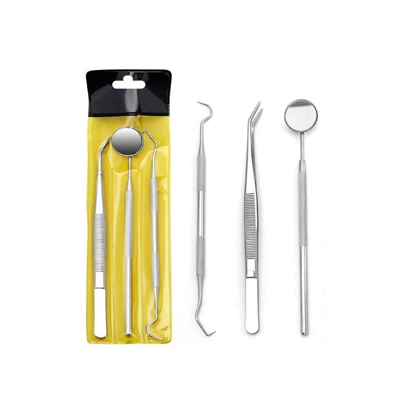 304 Stainless Steel 3pcs Dental Tools Kit with Dental Scraper Mirror Probe Dental Surgery Instruments