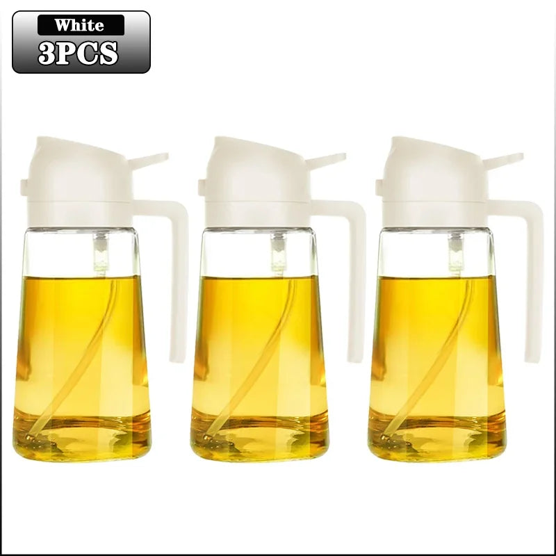 2in1 500ml Glass Spray Oil Sprayer Bottle Spray Oil Dispenser Oil Jar Cruet BBQ Kitchen Baking Roasting Picnic Kitchen Tool