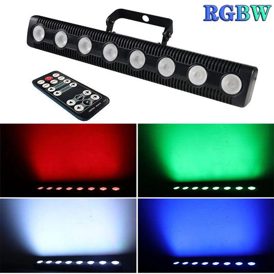 8 LED RGBW 4IN1 DMX Wall Wash Lamp DJ Disco Party  Par Stage Light Effect for Dance Bar Holiday Wedding Xmas Halloween Decorate