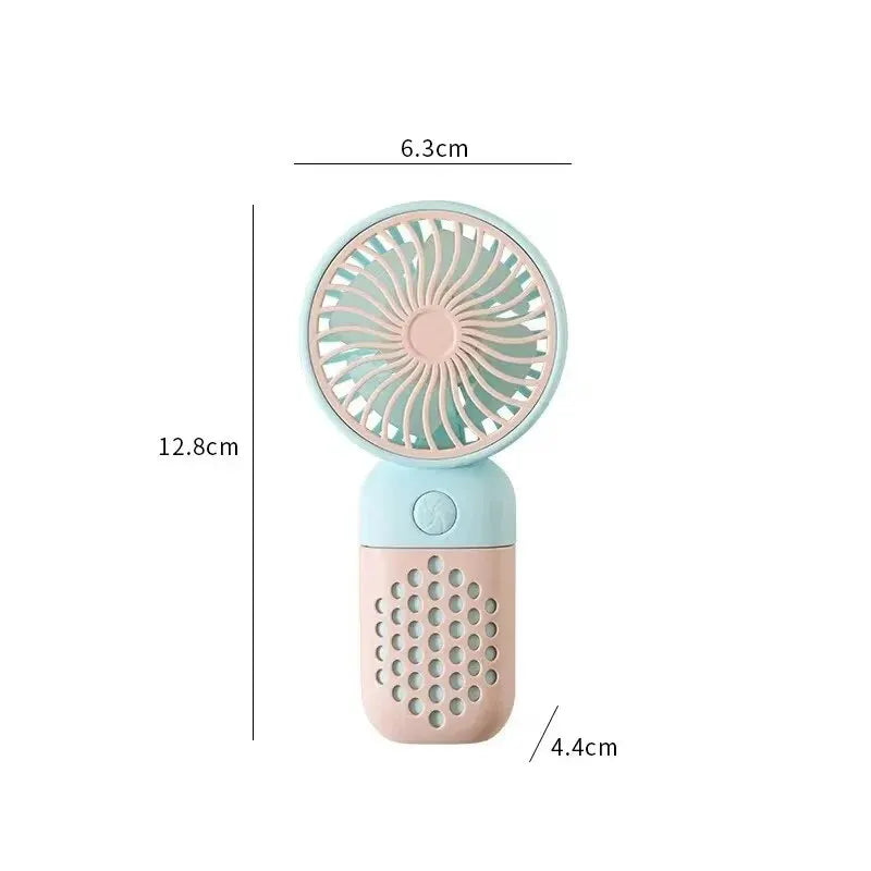 2024 New Handheld Charging Fan Cartoon Cute Small Student Charging Small Fan Portable Mini USB Fan Mini Pocket