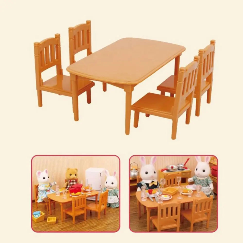 1:12Dollhouse Miniature Furniture Toys Set DIY Forest Family Kids Girls Pretend Play Furniture Toys Gift for Christmas Birthday