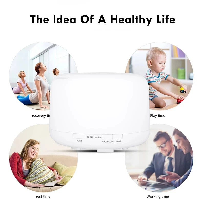 500ML Air Humidifier Essential Oil Diffuser Aroma Diffuser With Colorful Night Lights USB Humidifier Mini-Size Humidifier