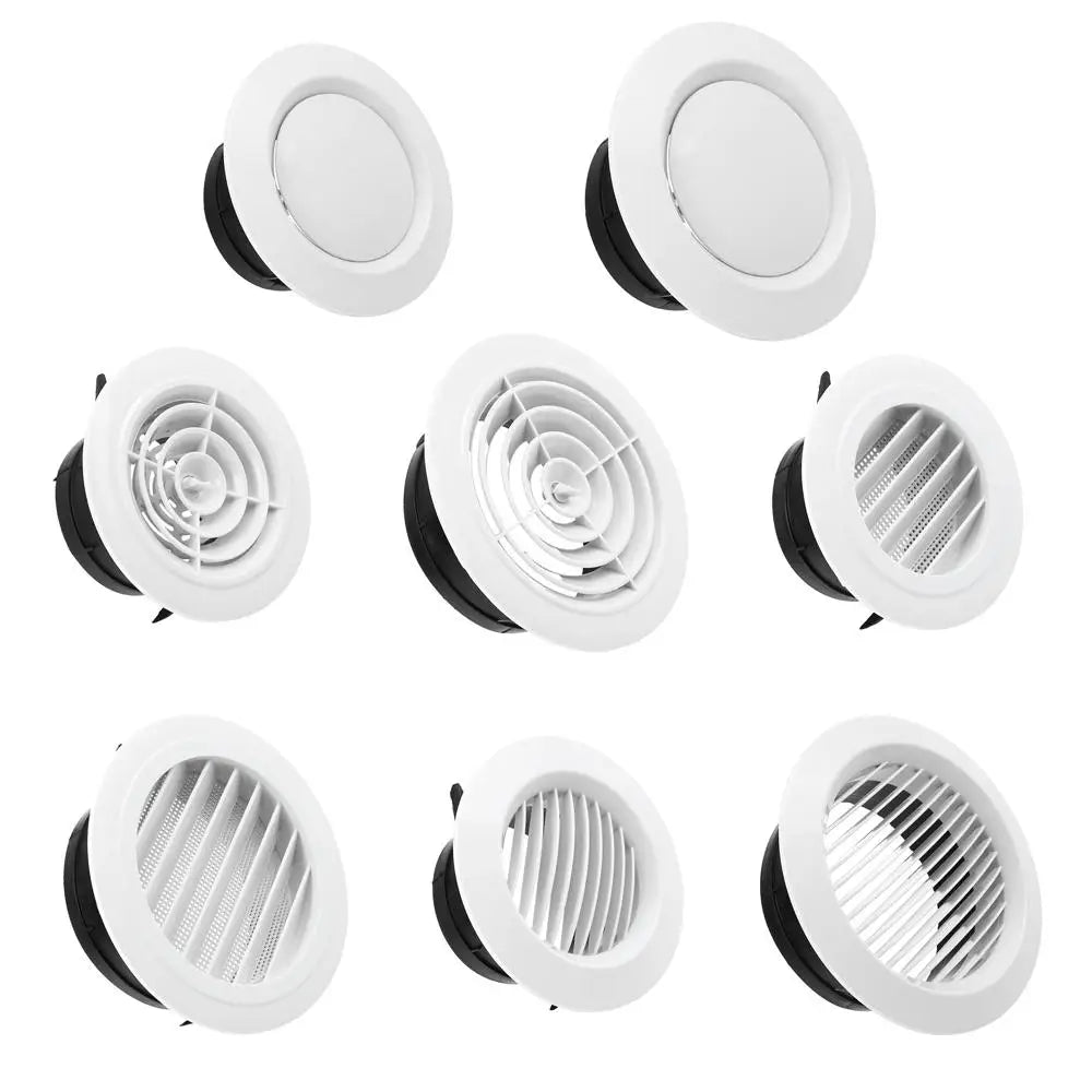 Adjustable Air Ventilation Cover Round Ducting Ceiling Wall Hole Abs Air Vent Grille Louver Kitchen Bath Air Outlet Fresh System