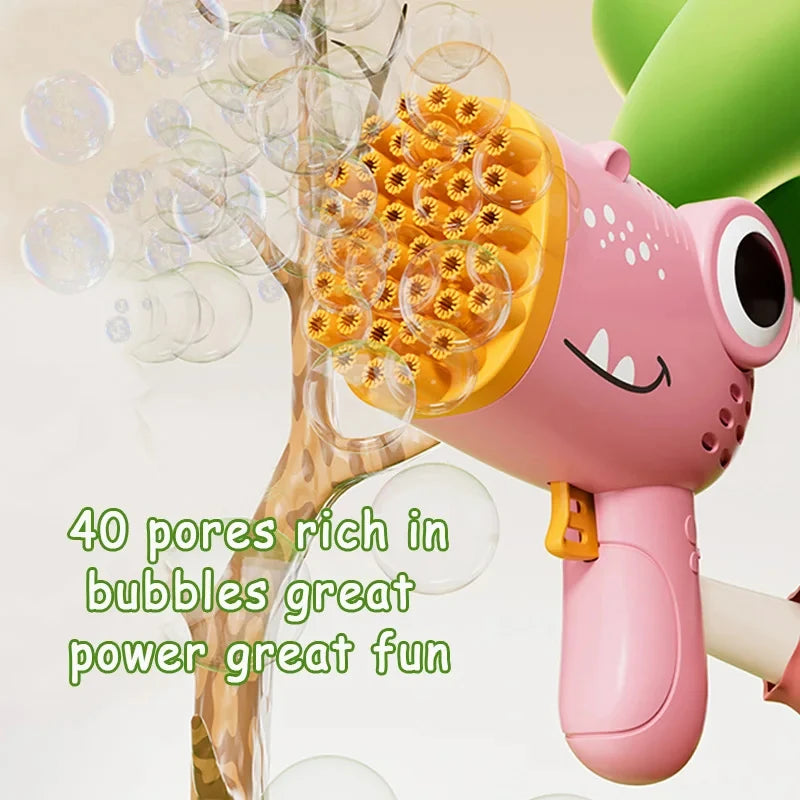 40 Hole Dinosaur Bubble Gun Toys Children Fully Automatic Electric Handheld Bubble Machine (Without Battery and Bubble Water)