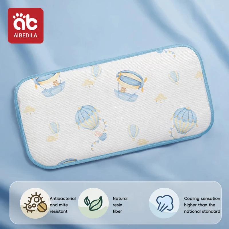 AIBEDILA 1/2pcs Baby Pillow Ice Silk Newborn Head Protection Pillow Breathable Infant Boys Girls Baby Sleeping Pillows