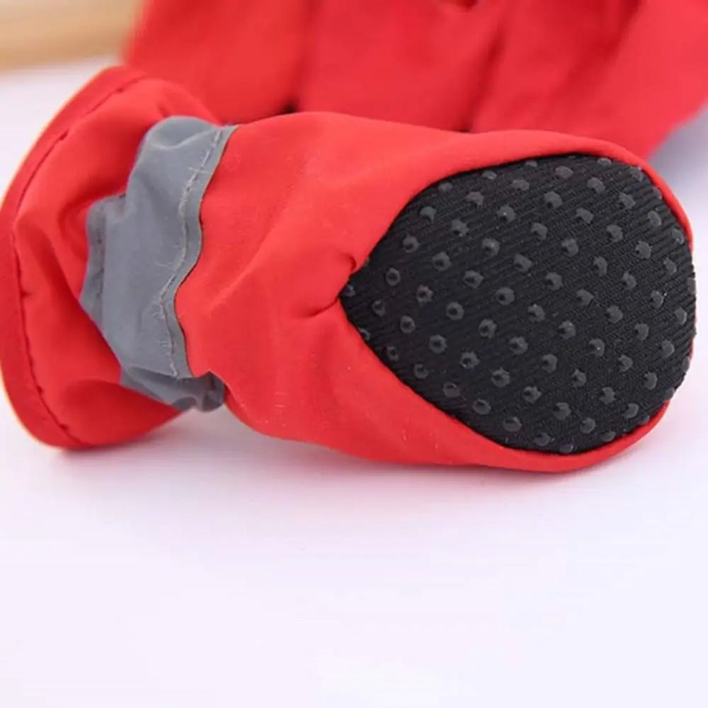 4Pcs Winter Pet Dog Shoes Warm Snow Anti-slip Boots Fur Puppy Small Big Dogs Cat Puppy Socks Pet Rain Shoes