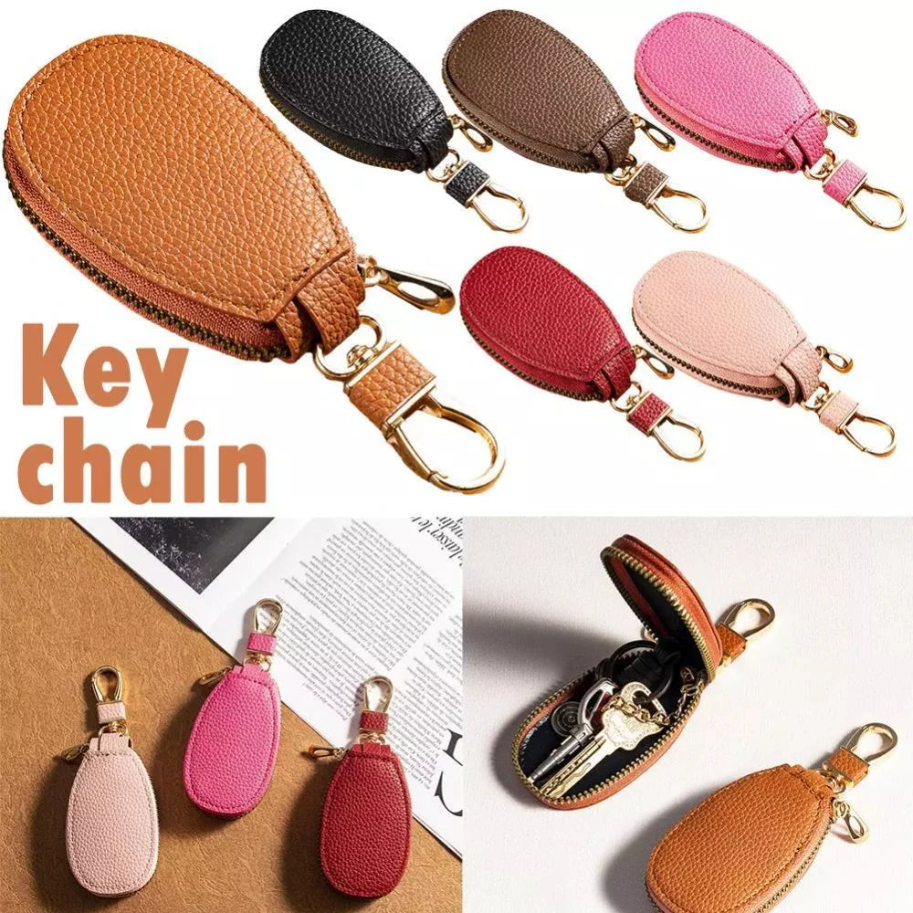 1Pc Car Key Wallets Women Couples Zipper Door Keys Storage Mini Portable Multi-function Simple Solid Protection Classic Unisex