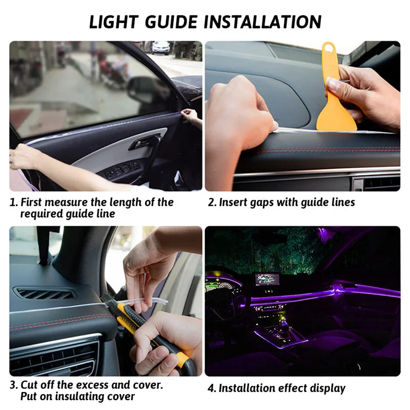 2m Car Interior LED Cold Light Stickers For Mercedes Benz W201 A Class GLA W176 CLK W209 W202 W220 W204 W203 W210 W211 W222 X204