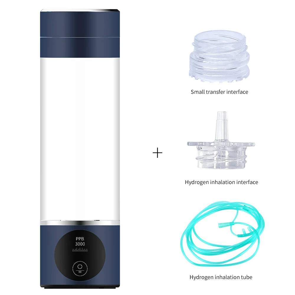 BlueVida New 8th Generation Nano Hydrogen Water Generator Bottle DuPont SPE/PEM Water Hydrogenator With H2 Inhaler-Touch Button