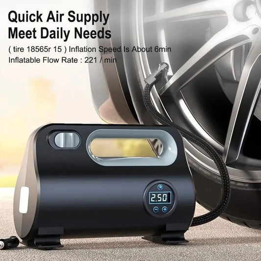 Car Electric Air Tyre Compressor Tire Inflator LED Digital Air Pump 12V Mini Portable Air Compressor For Car Motorcycles Bicycle