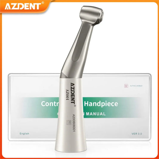 1PC AZDENT Dental Low Speed Handpiece 1:1 Contra Angle for ø2.35mm CA Burs Push Button Straight NoseCone Air Motor 2/4 Holes