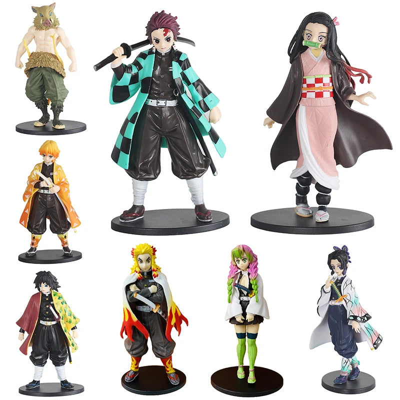 Anime Demon Slayer Kimetsu No Yaiba Figure Kamado Tanjirou Action Figure Agatsuma Zenitsu Nezuko Warrior PVC Model Toys