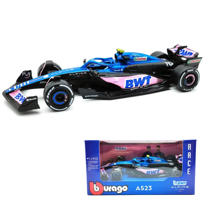 Bburago 1:43 Aston Martin AMR23 Mercedes W14 Red Bull RB19 Miami GP Ferrari SF23 Alpine A523 F1 Model Formula Car Static Racing