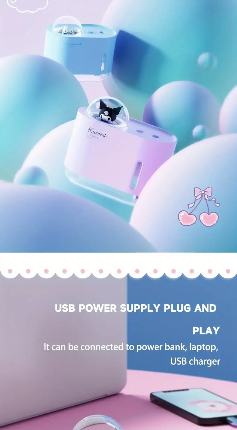 Cinnamoroll Kuromi Space Capsule Humidifier Small 10oz Desktop Mini Hydration Instrument Cute Style Mini Portable Support USB Si