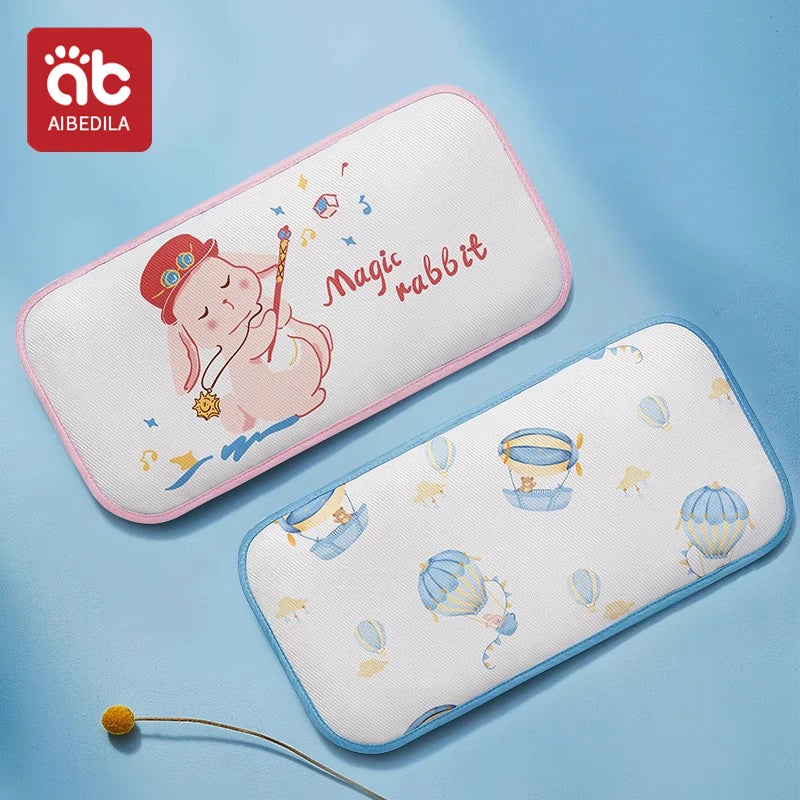 AIBEDILA 1/2pcs Baby Pillow Ice Silk Newborn Head Protection Pillow Breathable Infant Boys Girls Baby Sleeping Pillows