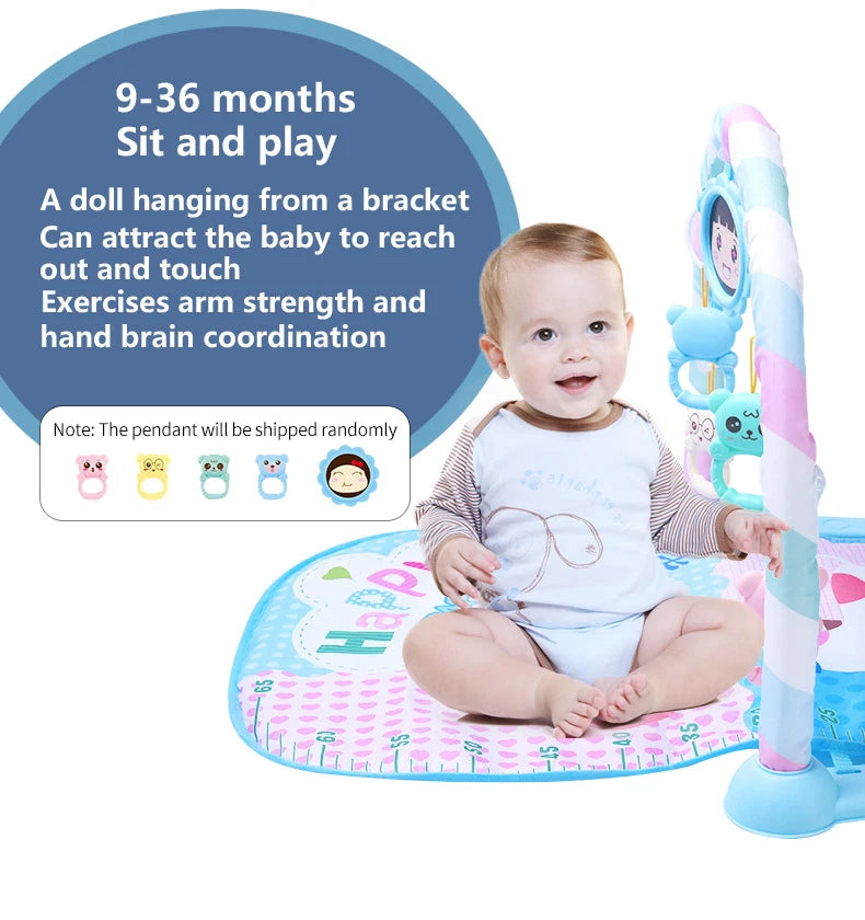 Baby toys Pedal Piano Toy Music Fitness Rack Newborn Fitness Equipment Game Mat Prone Time Activity Gymnastics Mat 0-1 Years Old