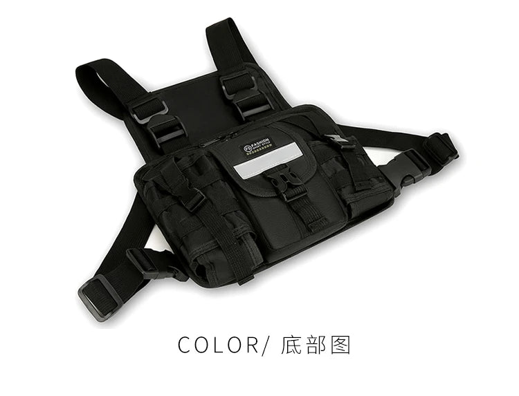 Chest Bag Waist Pack Men's Chest Pack Hip Hop Streetwear Tactical Vest Bag For Men Double Strap Design Shoulder Bag For Men Sac