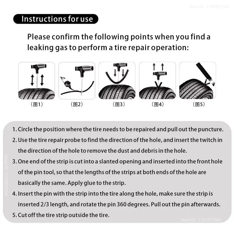 Car Tire Repair Kit Puncture Plug Tools Tyre Puncture Emergency for Tire Strips Stirring Glue Repair Tool Kit Car Accessories