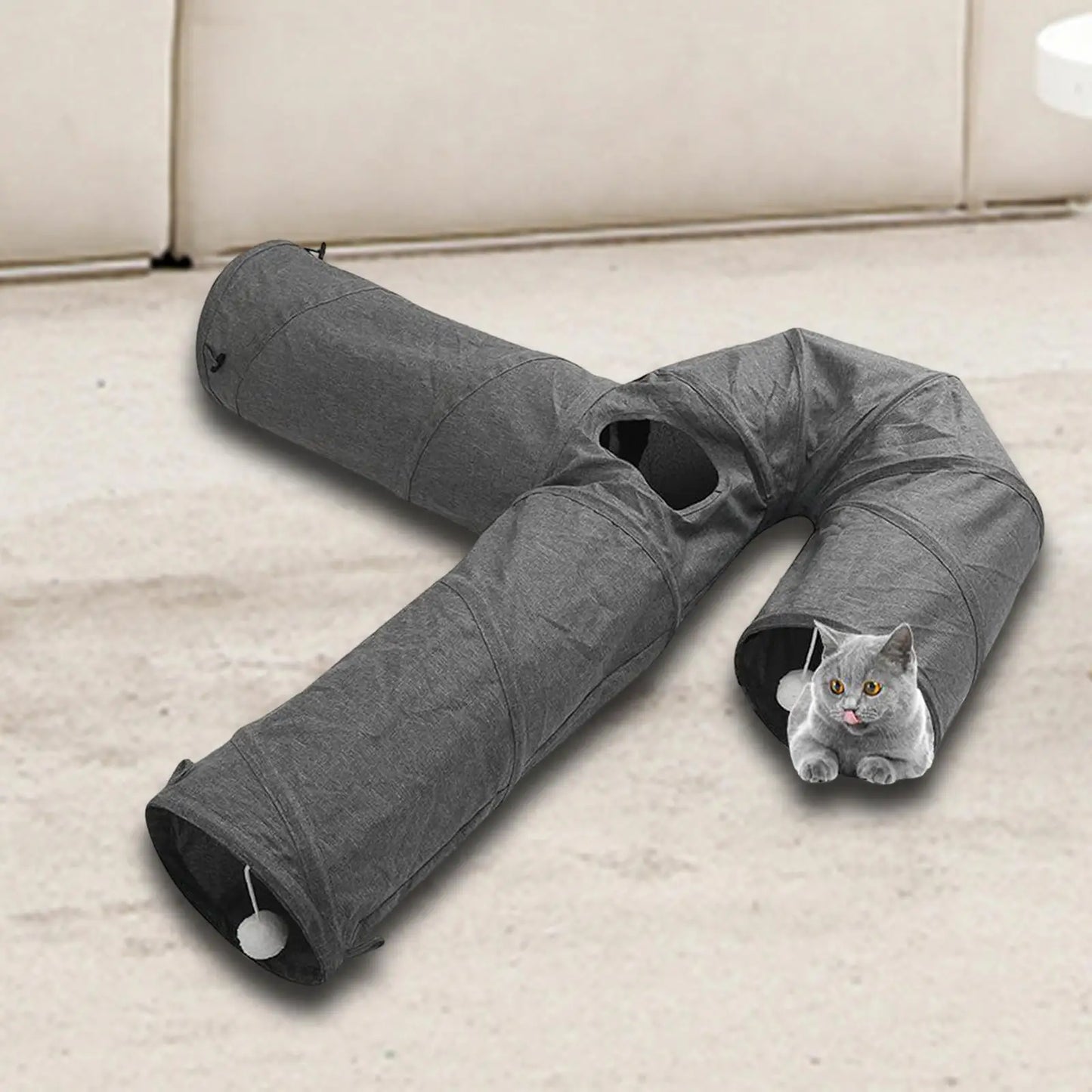 Cat Tunnel Tube Interactive Foldable Hole for Puppy Small