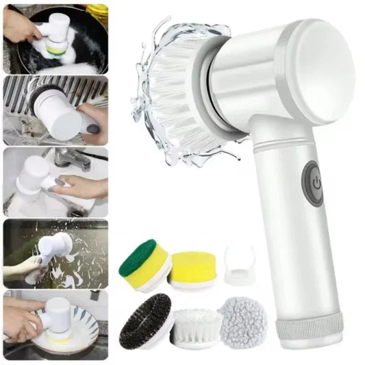 5 in1 Electric Spin Scrubber, Spin Scrubber with 5 Replaceable Brush Heads Bathroom Cleaning Brush,Power Electric Cleaning Brush