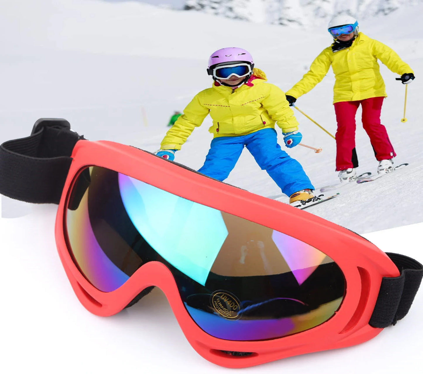 Colorful frame multi-color ski glasses X400 anti ultraviolet and windproof sports ski glasses snow goggles