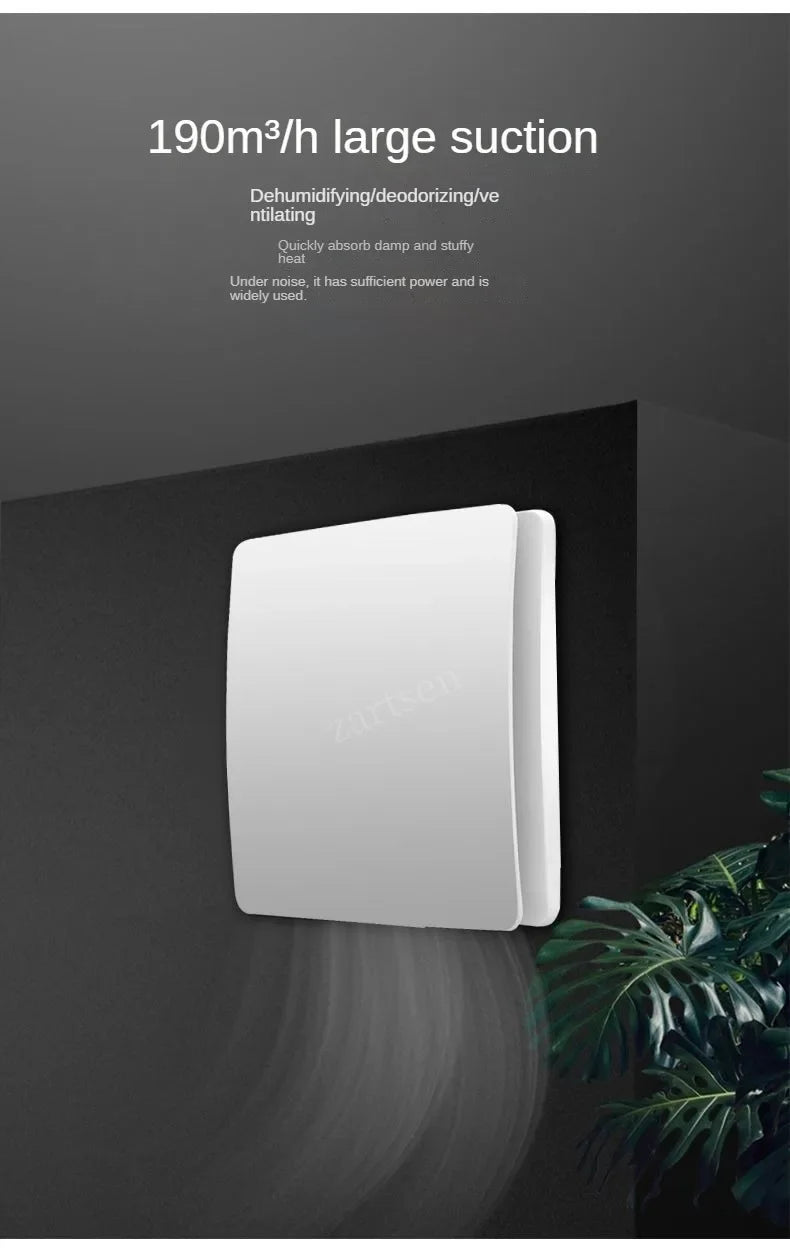 4 Inch High Speed Exhaust Fan Toilet Kitchen Bathroom Hanging Wall Window Ventilator Extractor with Remote Control