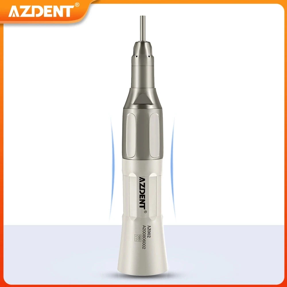 1PC AZDENT Dental Low Speed Handpiece 1:1 Contra Angle for ø2.35mm CA Burs Push Button Straight NoseCone Air Motor 2/4 Holes