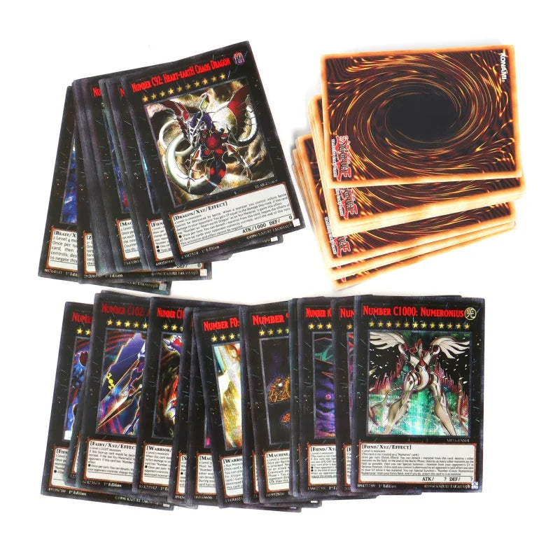 66-148PCS Yugioh Cards with Tin Box Yu Gi Oh Card English Holographic Golden Letter Duel Links Game Card Blue Eyes Exodia