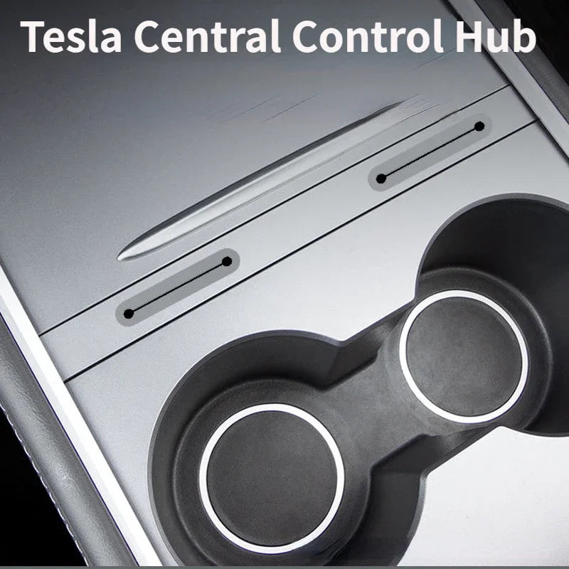 Central Control Hub Box for Tesla Model 3 Y Phone Charging Cable Clip Center Console Docking Station USB Hub Cable Organizer Box