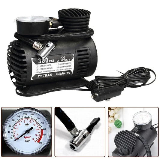 12V Car Electric Air Pump 300psi Air Compressor Tire For Inflator Portable Car Tire Inflator Auto Repair Accessories