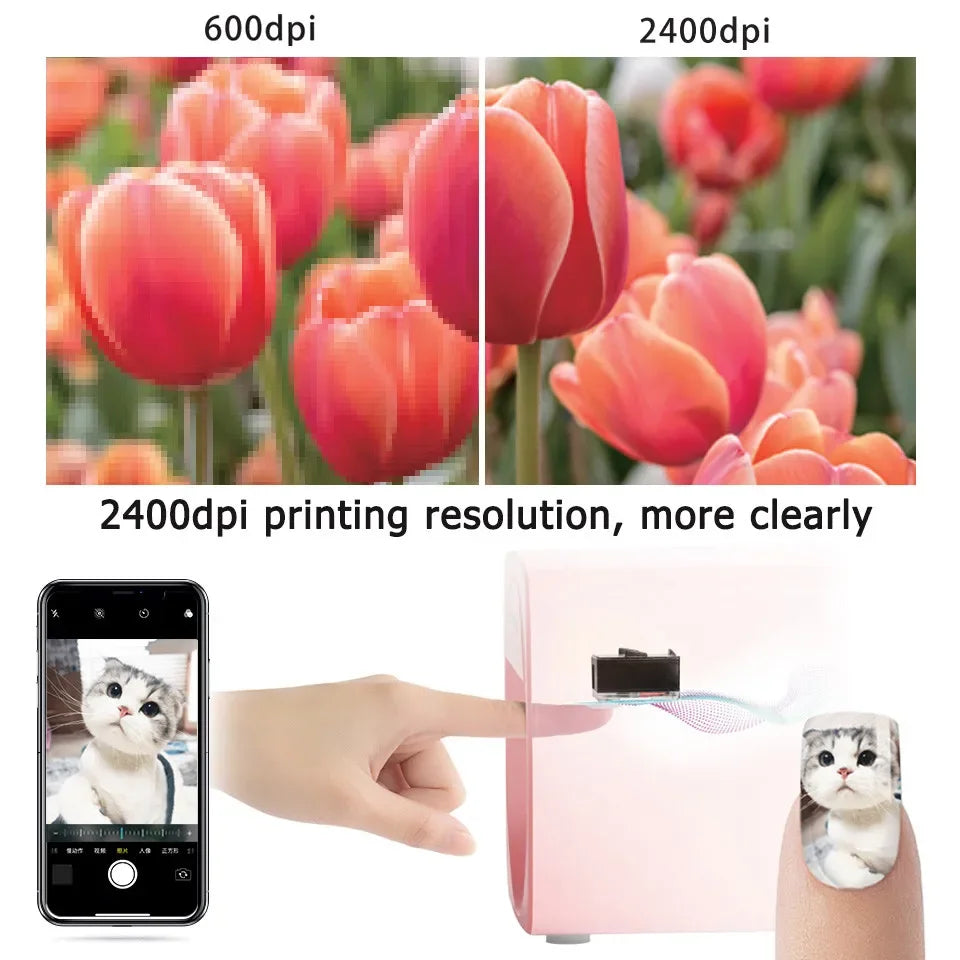 3D Nail Printer Mini Printer for Nails Professional O2NAILS Portable Mobile Nail Art Printing Machine For Home Or Nail Salon