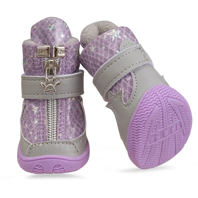 4pcs Pet Breathable Mesh Anti-Slip Boot For Small Medium Large Dogs Cats Outdoor Walking Shoe With Zipper Dog Ankle Boots