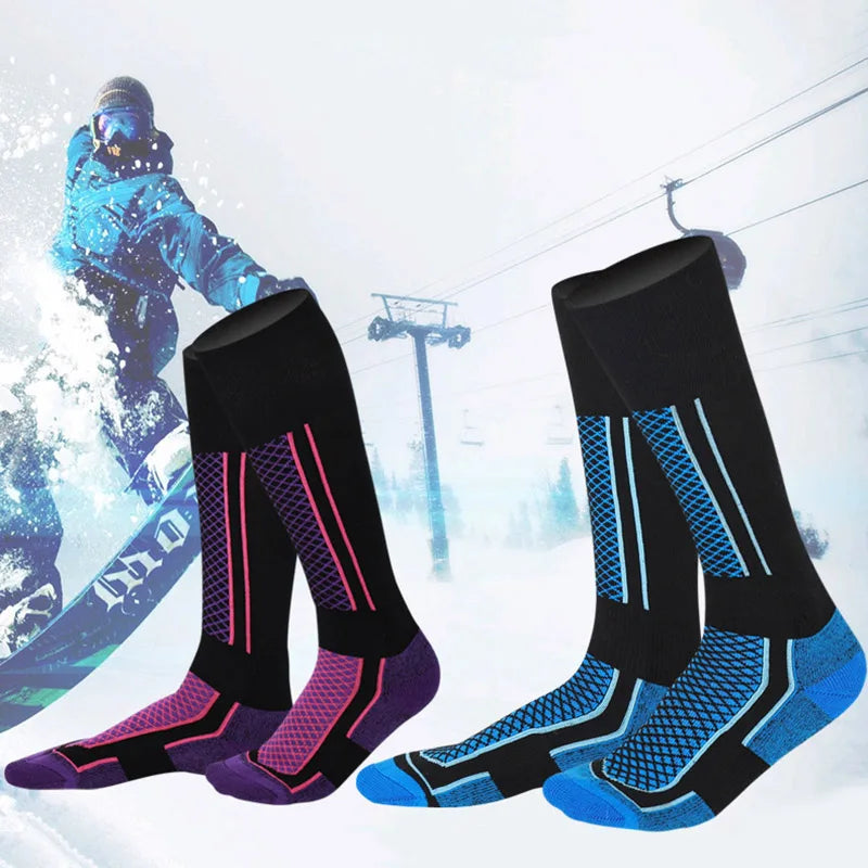 1 Pair Winter Warm Thickeing Ski Stokings Hiking Soks For Women Men Children Anti-Cold Skiig Outdoor High Sports Stockis