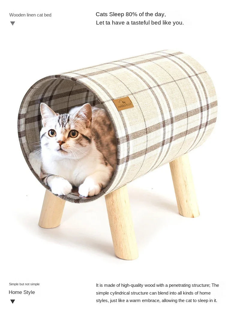 Cat shelter semi enclosed, all season universal cat bed, cat supplies, pet bed tunnel, kitten safety hammock