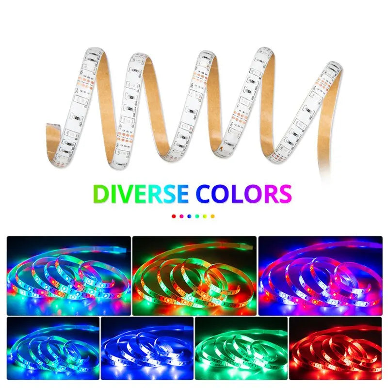 3m USB RGB LED Strip Light 5V SMD 2835 Smart APP Control Bluetooth Flexible Ribbon LED Tape for Computer TV Backlight