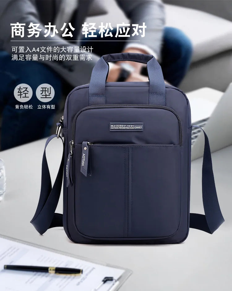 AOTIAN Vertical Men's Casual Shoulder Bag Waterproof Oxford Cloth Business Crossbody Handbag Simple and Fashionable Sling Bag