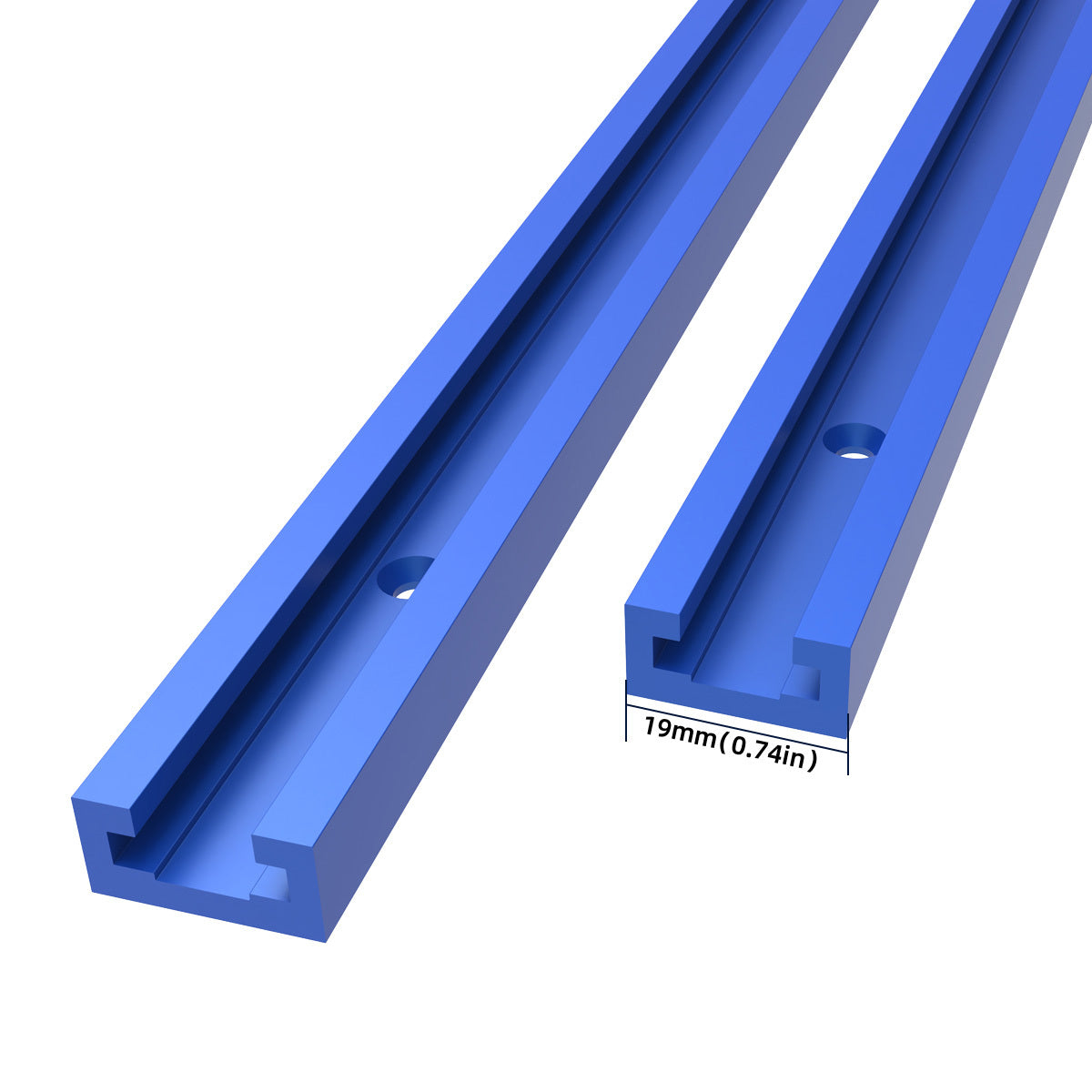 2Pc 500MM Double-Cut Profile T Track with Predrilled Mounting Holes For Table Saw Router Table Woodworking Tool