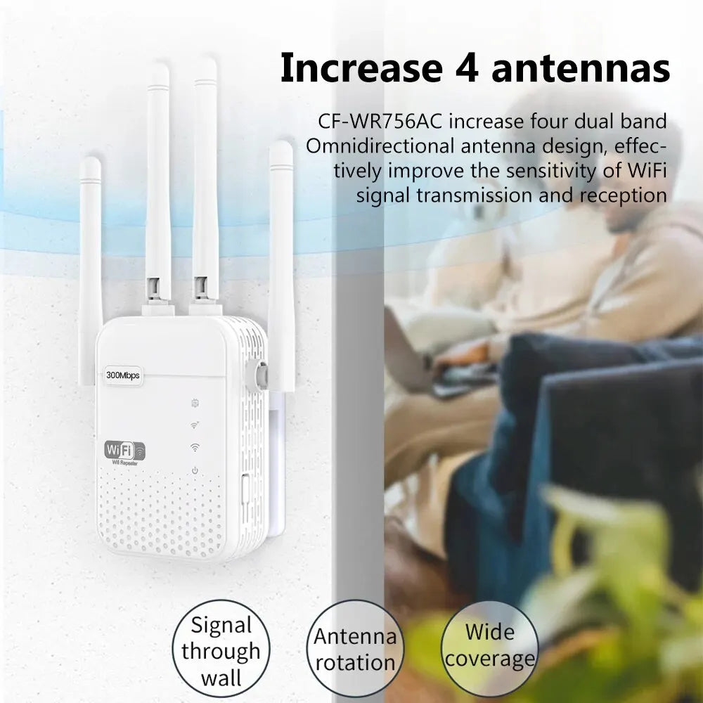 300Mbps Wireless WiFi Repeater 2.4G Signal Router 802.11N Long Range Wireless WiFi Extender Amplifier WIFI Booster