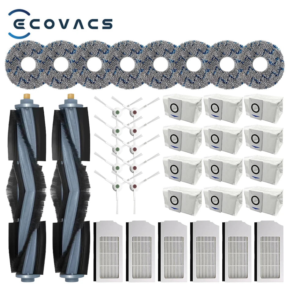 Accesorios para Robot aspirador Ecovacs Deebot X1 OMNI / T10 OMNI, bolsa de polvo, filtro Hepa, cepillo lateral principal, mopa,