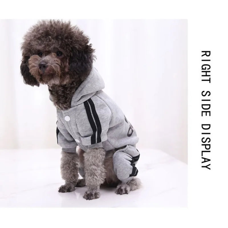 Autumn Winter Dog Clothes Adidog Jumpsuit Warm Puppy Pet Clothes Dog Hoodies Sweatshirt Yorkie French Bulldog Clothing Dog