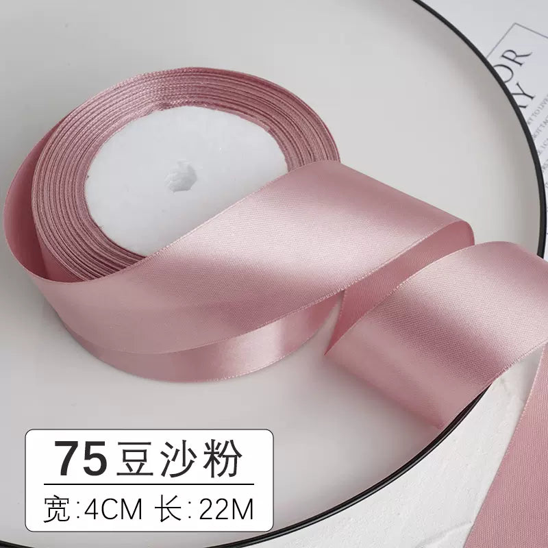 25yards/roll 4cm Satin Ribbon for Gift Wrapping Bows Making Floral Bouquets DIY Wreaths Sewing Projects Wedding Party Decor